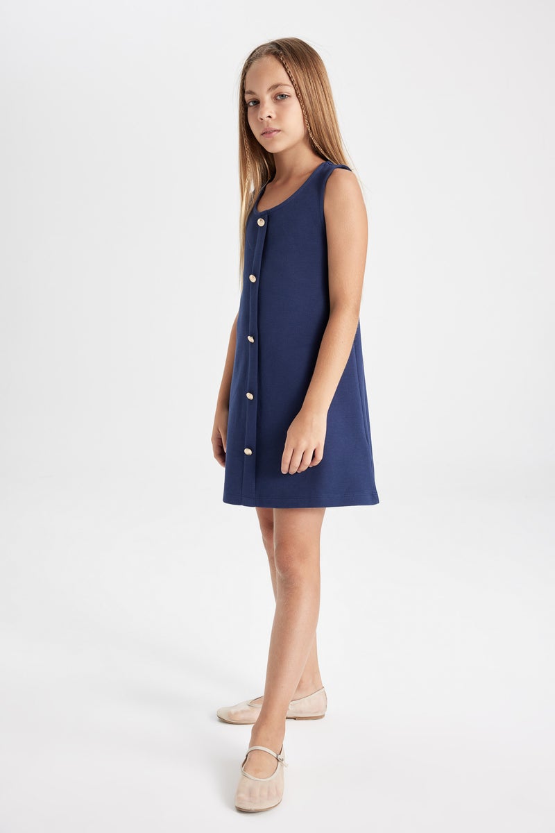 ديفاكتو فستان بناتي بيزك بدون كم - Image 2