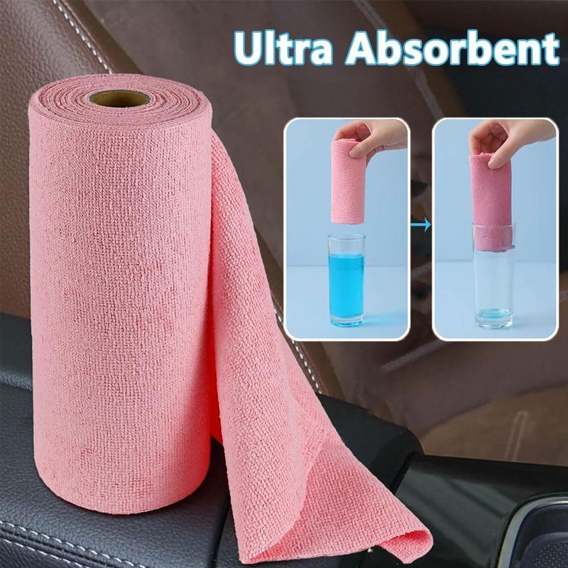Goodern Microfiber Cleaning Cloth Roll,20 Sheets Reusable Tear-Away Towels Dry Wet Cleaning Rags Lazy Absorbent Lint Free Dish Towels Multi-Purpose Microfiber Cloths for Kitchen,Car & Daily Use-Grey - Image 5