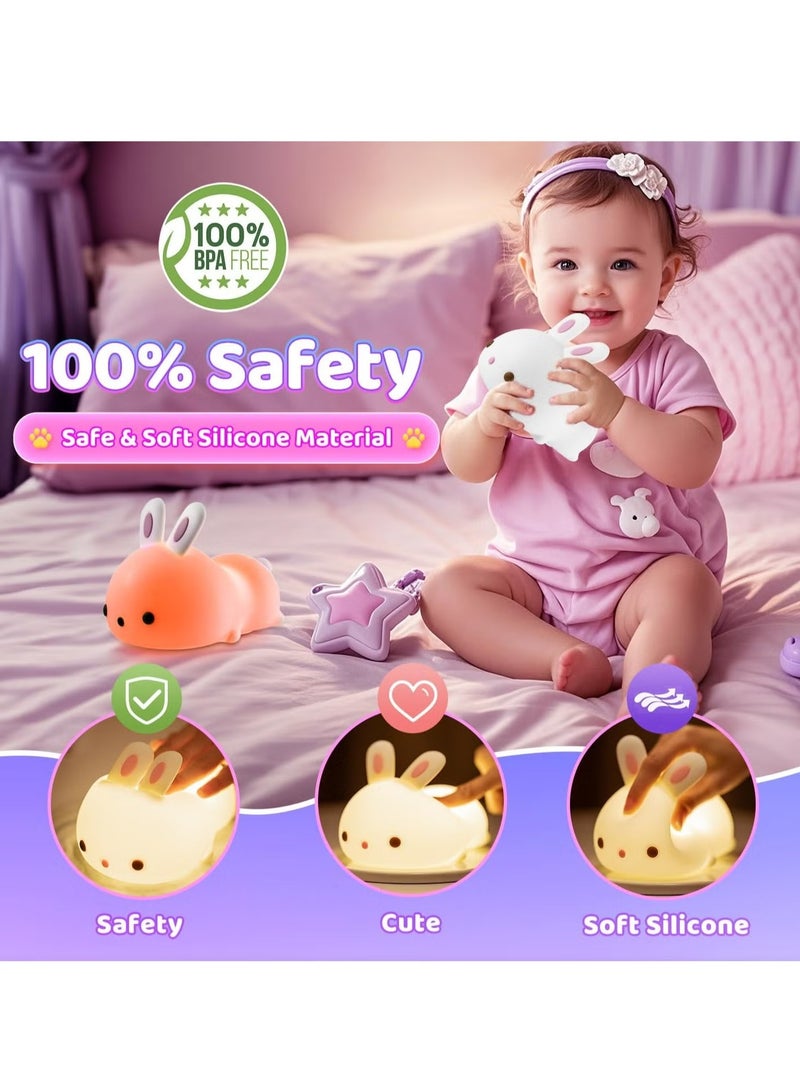 TIGER Cute Bunny Kids Night Light – Soft LED Bunny Lamp for Children, Dimmable & Rechargeable, Perfect for Bedrooms, Nursery, and Sleep, Ideal Gift for Toddlers & Babies - Image 2