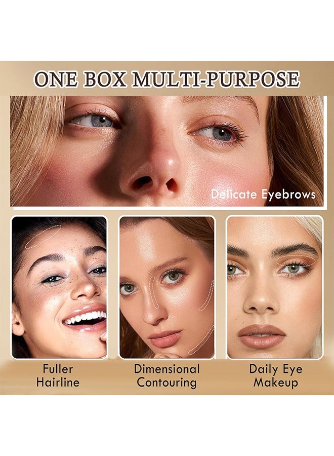 Weinixiaoxiang Eyebrow Powder Kit - 3 Colors Eye Brow Tinting Powder Palette Long-Lasting Waterproof,Light Dark Grey Brown Brow Filler Eyeshadow,Mother's Day Makeup Gift for Women,With Mirror Brow Brush-Set 01 - Image 5