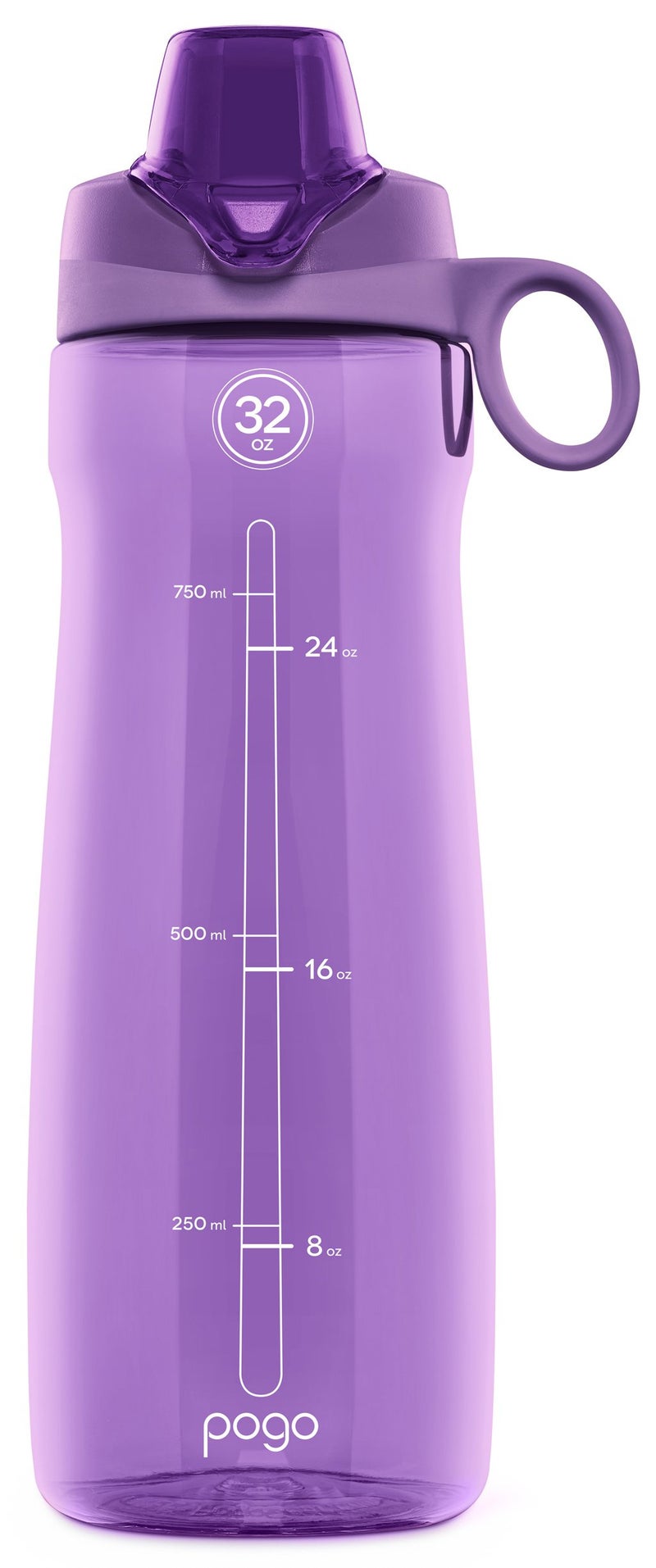 Pogo BPA-Free Plastic Water Bottle with Chug Lid  Purple  32 oz. - Image 1