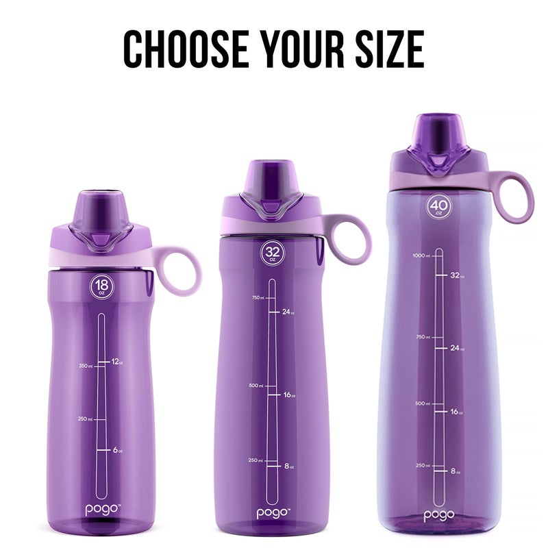 Pogo BPA-Free Plastic Water Bottle with Chug Lid  Purple  32 oz. - Image 3