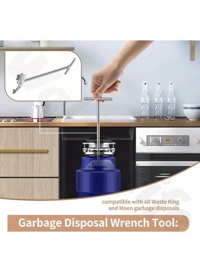 Garbage Disposal Unjamming Wrench 1pc Compatible with Waste King Moen Remove Sink Blockage - Image 3