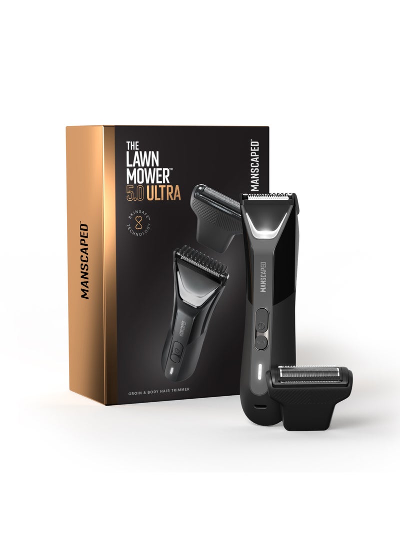 Manscaped The Lawn Mower 5.0 ULTRA Groin & Body Hair Trimmer – Dual-Head SkinSafe Trimmer & Foil Blades, Waterproof Wet/Dry Groomer, USB-C Rechargeable with Travel Pouch, Men’s Ball Shaver - Wireless Qi Charging Compatible - Image 1