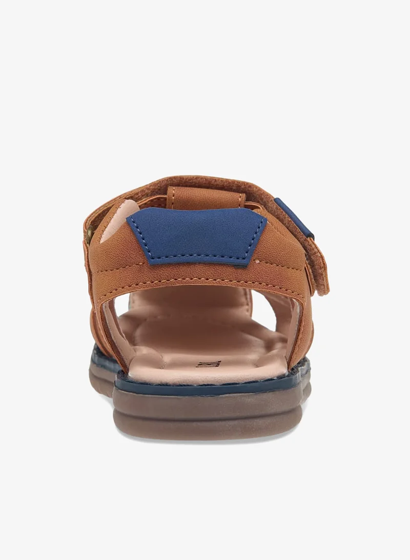 LBL by Shoexpress TAN Strappy Sandals With Hook And Loop Closure for Men | Best Price UAE