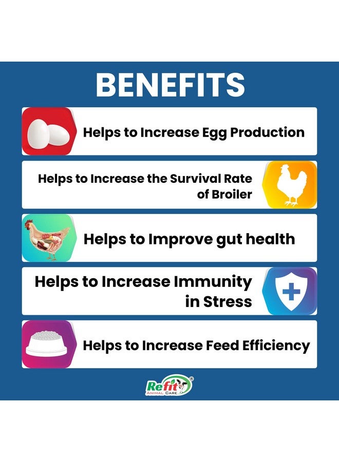 REFIT ANIMAL CARE Prebiotics and Probiotics Powder for Poultry, Chicken, Hen, Chicks, Broilers and Birds, 500 gram, Florazone - Image 3