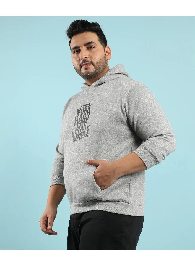 Instafab Plus Instafab Plus Men's Light Grey Work Hard Stay Humble Hoodie