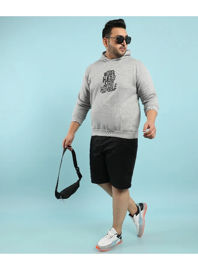 Instafab Plus Instafab Plus Men's Light Grey Work Hard Stay Humble Hoodie