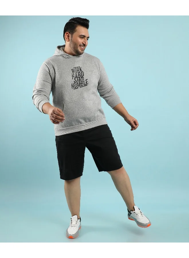 Instafab Plus Instafab Plus Men's Light Grey Work Hard Stay Humble Hoodie
