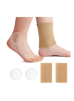 Generic Cross Ankle Gel Sleeve Padded Skate Socks Ankle Protector Gel Sleeve Socks Gel Pads Ankle Support Brace Pad Skateboard Accessories for Skating Riding Ski Ankle Protection Foot Support Socks 4 Pieces  - Image 1