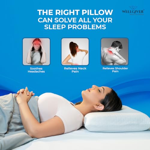 WELLGIVER Orthopedic Memory Foam Deep Sleep Pillow | 2 Years Warranty | Design for Neck & Shoulder Pain Relief | 20 x 13 x 4 Inch | Standard | Removable Zipper Cover | Pack 1 - Image 4
