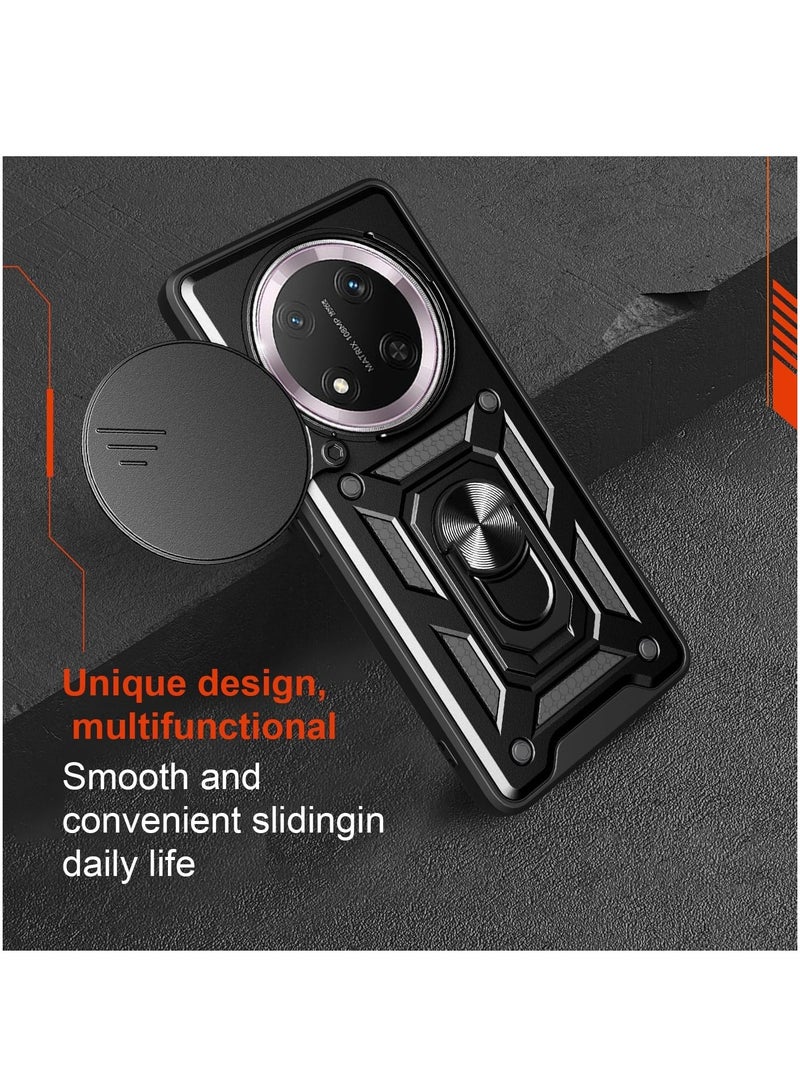 Phone Cover for Honor X9c 5G with Slide Camera Cover Drop Protective Phone Case with Magnetic Car Mount Holder - Image 3