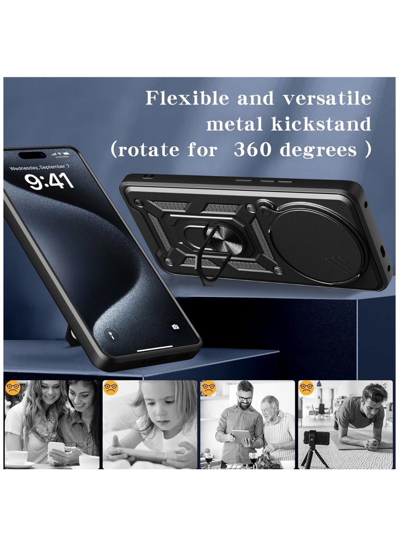 Phone Cover for Honor X9c 5G with Slide Camera Cover Drop Protective Phone Case with Magnetic Car Mount Holder - Image 4