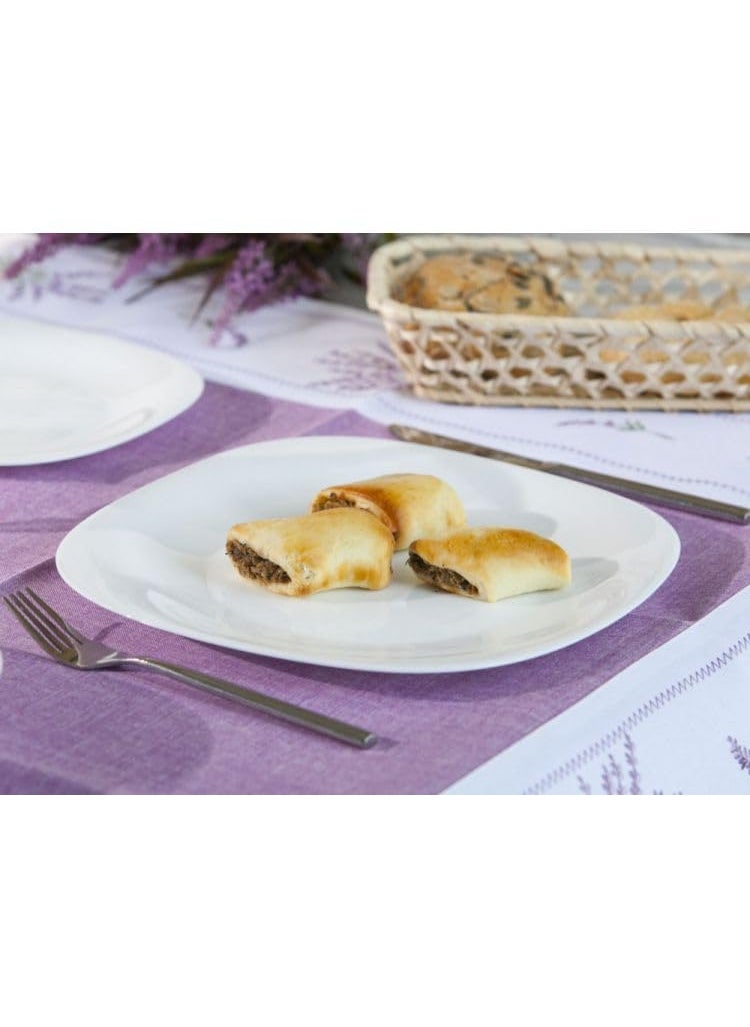 European Parma Series Opalware Dinner Set | 18 Pcs for Family of 6 | Soft Square Shape | Pure White, Micro & Dishwasher Safe