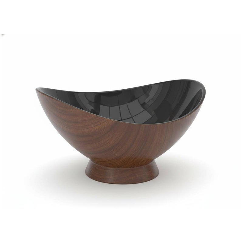 Timmy LBM Lotus Serving Bowl - Medium Size, Black - Durable and Elegant Ceramic Serving Dish, Ideal for Salads, Fruits, and Snacks, Perfect for Home Dining, Parties, and Kitchen Decor Use