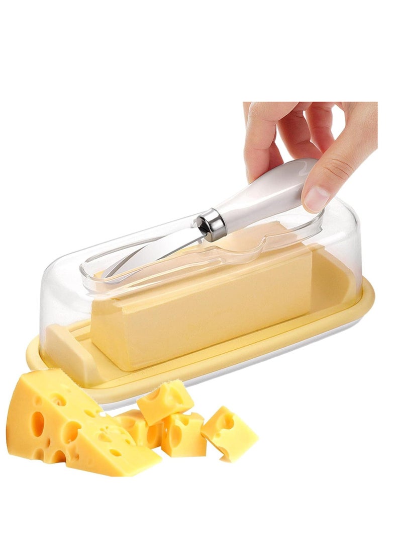 Tookie Butter Dish, Butter Dish with Lid and Stainless Steel Knife for Countertop, Dishwasher Safe Butter Keeper for Kitchen, Baking - Image 2