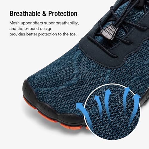 HIITAVE Men Water Shoes Barefoot Beach Aqua Socks Quick Dry for Outdoor Sport Hiking Swiming Surfing Navy 7 M US Men - Image 3