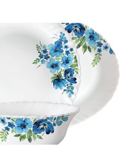 LARAH BY BOROSIL Larah by Borosil Pansy Fluted Series Opalware Dinner Set | 21 Pieces for Family of 6 | Microwave & Dishwasher Safe | Bone-Ash Free | Crockery Set for Dining & Gifting | Plates & Bowls | White  - Image 3