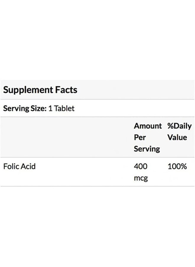 NATURE'S BOUNTY - Folic Acid 400 Mcg - 250 Tablets - Image 1
