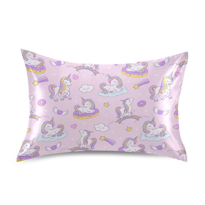 CUTE FLY HORSE SILKY SATIN PILLOWCASE LUXURY SOFT PILLOW CASE FOR HAIR AND SKIN STANDARD SIZE SLIP COOLING PILLOW COVERS WITH ENVELOPE CLOSURE 20X26IN