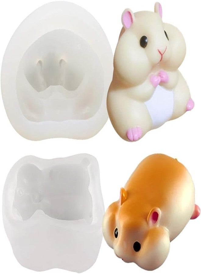 bingxqiso 2PCS 3D Cute Hamster Silicone Ice Cream Chocolate Jelly Pudding Cake Baking Decoration Mould Kitchen Accessories - Image 1
