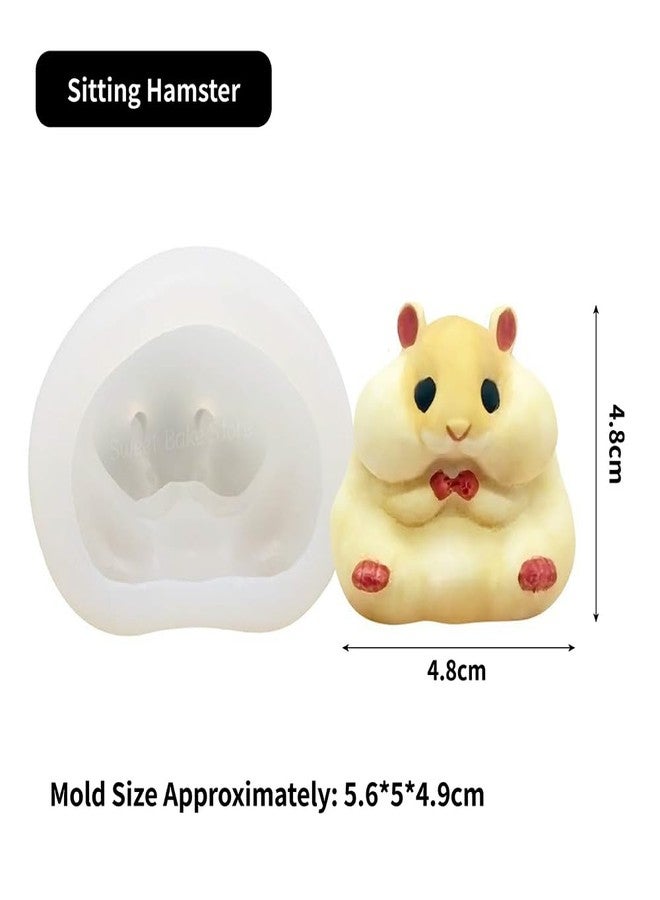 bingxqiso 2PCS 3D Cute Hamster Silicone Ice Cream Chocolate Jelly Pudding Cake Baking Decoration Mould Kitchen Accessories - Image 2