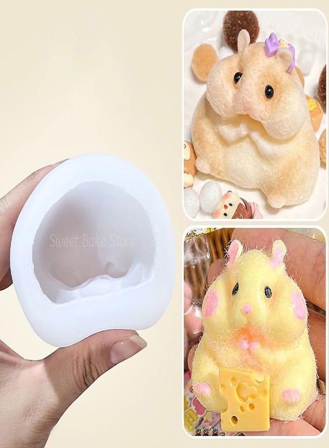 bingxqiso 2PCS 3D Cute Hamster Silicone Ice Cream Chocolate Jelly Pudding Cake Baking Decoration Mould Kitchen Accessories - Image 4
