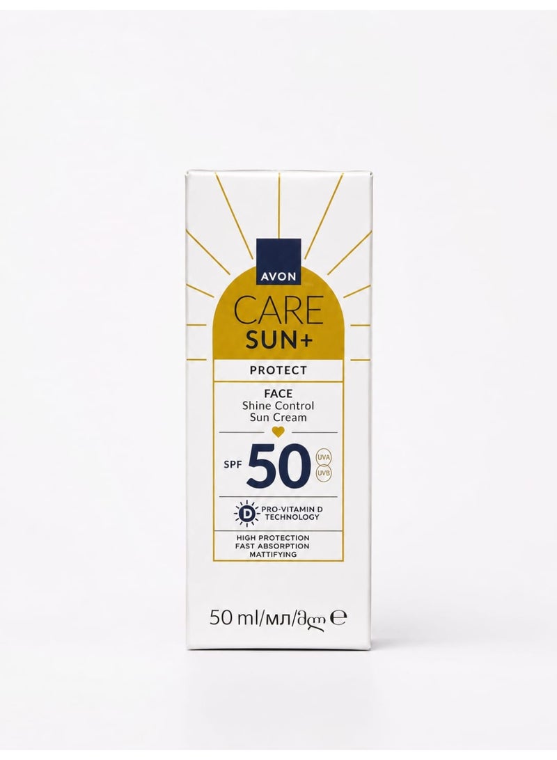 آفون Avon Care Care Sun+ Shine Control Moisturizing Face Sun Cream SPF50 - Image 2