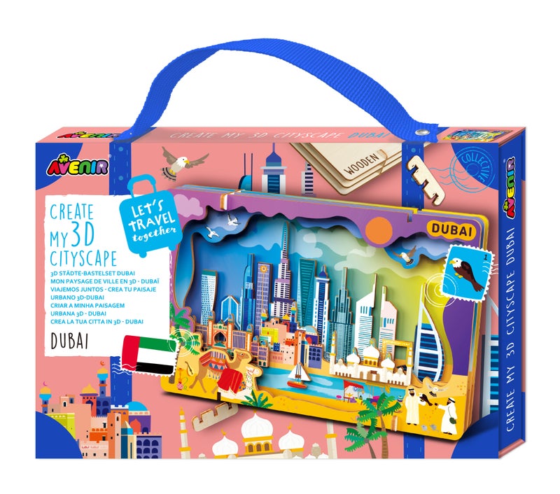 Avenir - Let’s Travel Together 3D Cityscape Puzzle – Dubai Wooden DIY Model Kit | Build Famous Landmarks with Illustrated Guide | Educational Travel Gift for Kids & Adults - Image 1