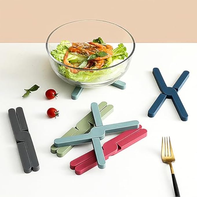 Tiardey 4Pcs Folding Silicone Trivet Folding Pot Stand For Hot Pans Non Slip Pot Holder - Image 4