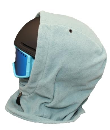 MDXONE Kids Over The Helmet Balaclava Children face mask with buttons for pompoms with elastics (sold separately) (INDIGO) - Image 2