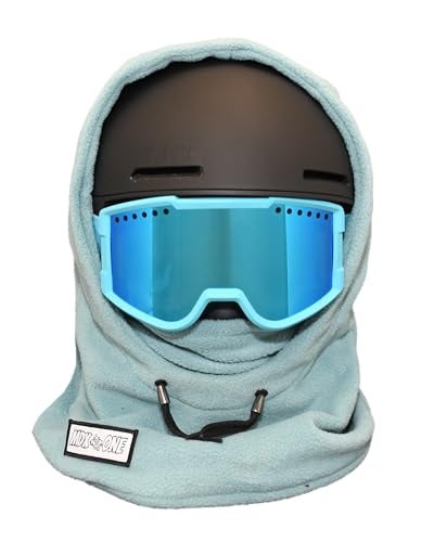 MDXONE Kids Over The Helmet Balaclava Children face mask with buttons for pompoms with elastics (sold separately) (INDIGO) - Image 1