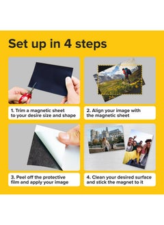 X-bet MAGNET X-bet MAGNET Magnetic Sheets with Adhesive Backing - 5 PCs Each 8” x 10” - Flexible Magnet Sheets with Self Adhesive - Sticky Magnetic Paper for Photo and Picture Magnets - Craft Magnet Stickers  - Image 4