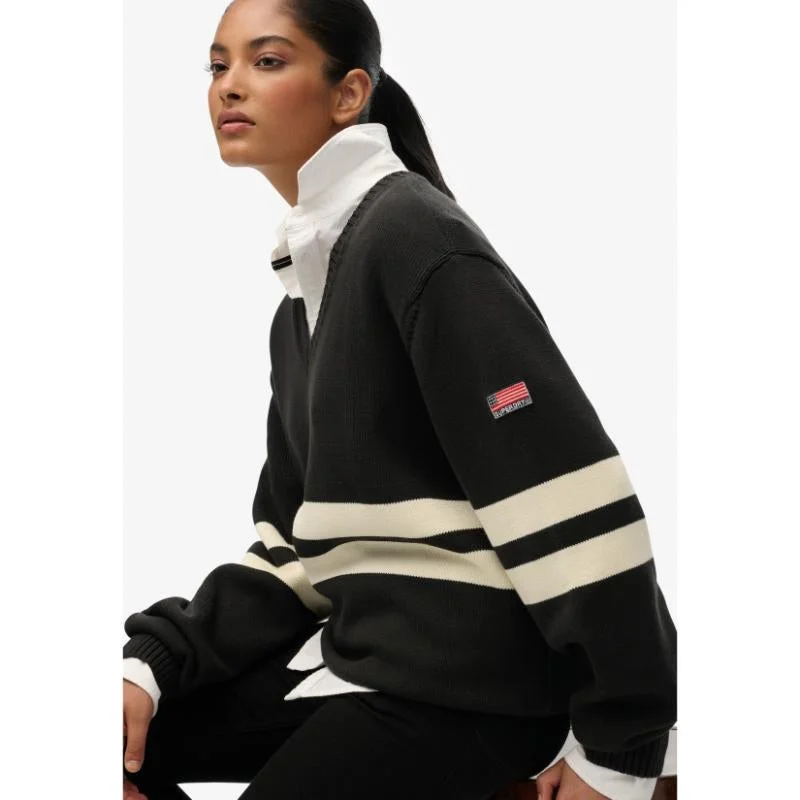 Superdry Oversized Striped V-Neck Jumper