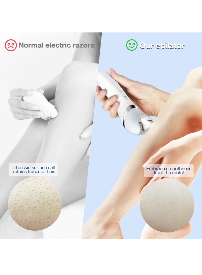 كاست ويف ماكينة إزالة الشعر اللاسلكية للنساء، ماكينة إزالة الشعر القابلة لإعادة الشحن 5 في 1 للنساء مع وضع السرعة المزدوجة، ضوء LED، رأس حلاقة، مزيل الجلد الميت، رأس تدليك، رأس تنظيف الوجه، ماكينة إزالة الشعر للساقين والذراعين للنساء - Image 3