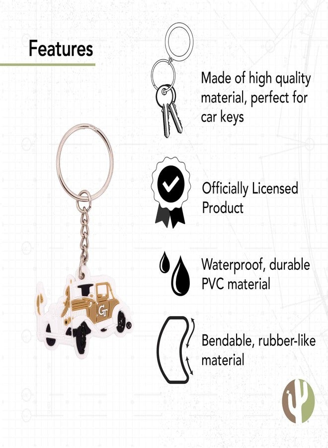 Desert Cactus Georgia Tech Keychain Yellowjackets Car Keys Holder (PVC B) - Image 4