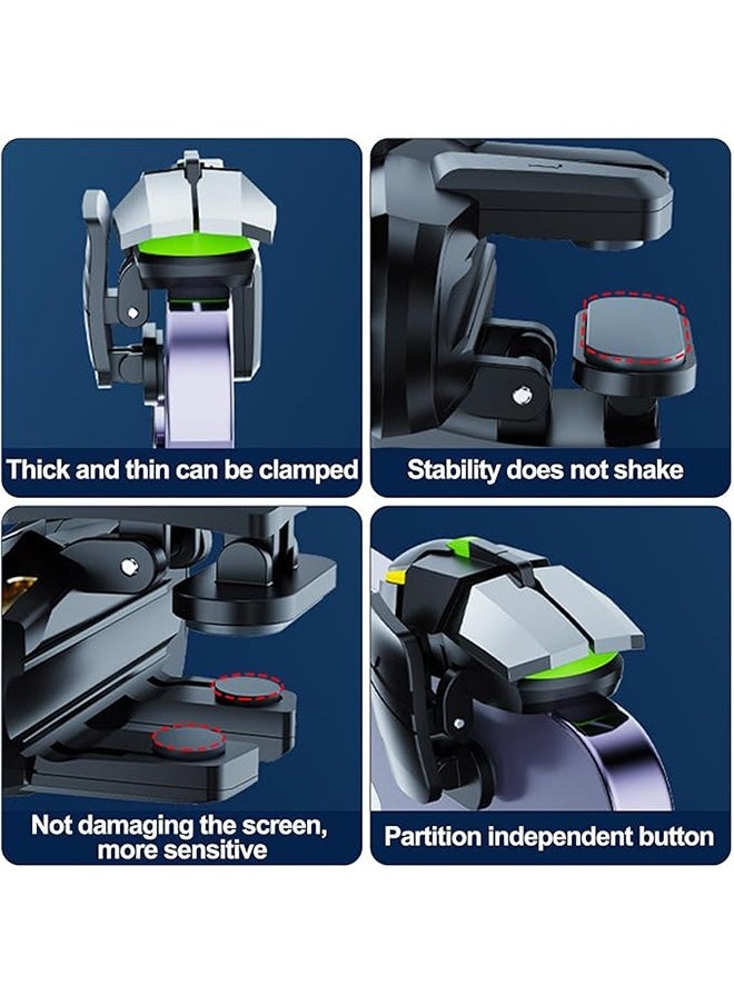 Sthxyfaith - Mobile Game Controller Trigger, PUBG Accessories 6 Finger Trigger, High Sensitivity and 4 Metal Button, Non-slip and Human Body Design with 2 Finger Sleeves - Image 1