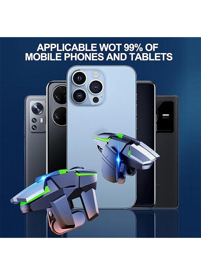 Sthxyfaith - Mobile Game Controller Trigger, PUBG Accessories 6 Finger Trigger, High Sensitivity and 4 Metal Button, Non-slip and Human Body Design with 2 Finger Sleeves - Image 1