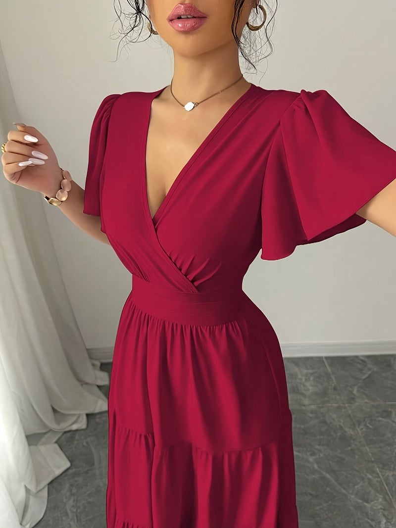 New High-Quality Elegant Slim-Fit Short Sleeve Dress for Spring\u002FSummer - Image 4