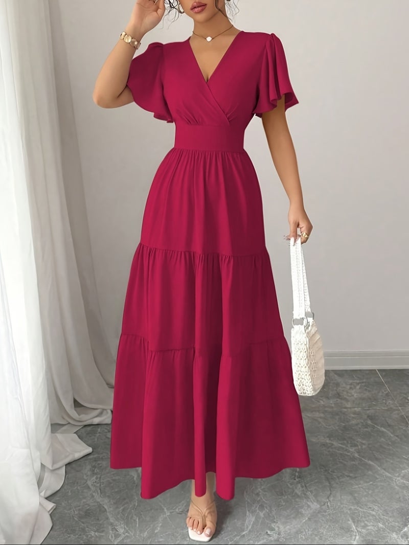 New High-Quality Elegant Slim-Fit Short Sleeve Dress for Spring\u002FSummer - Image 3