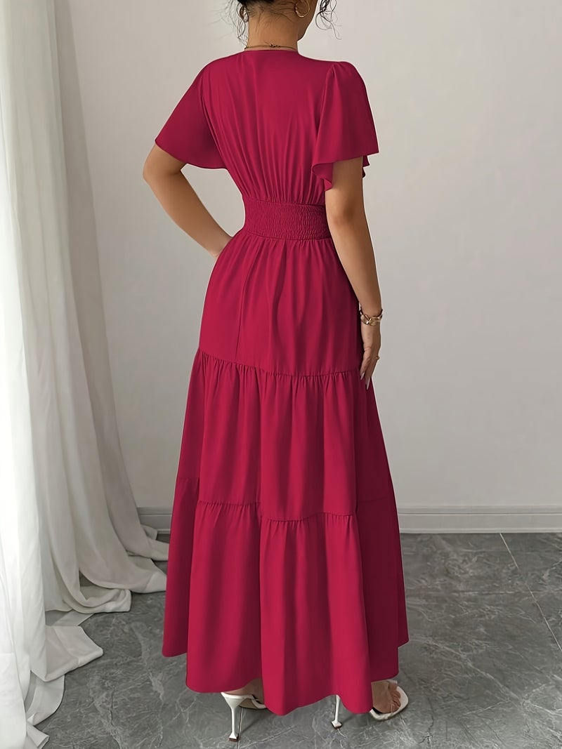 New High-Quality Elegant Slim-Fit Short Sleeve Dress for Spring\u002FSummer - Image 2