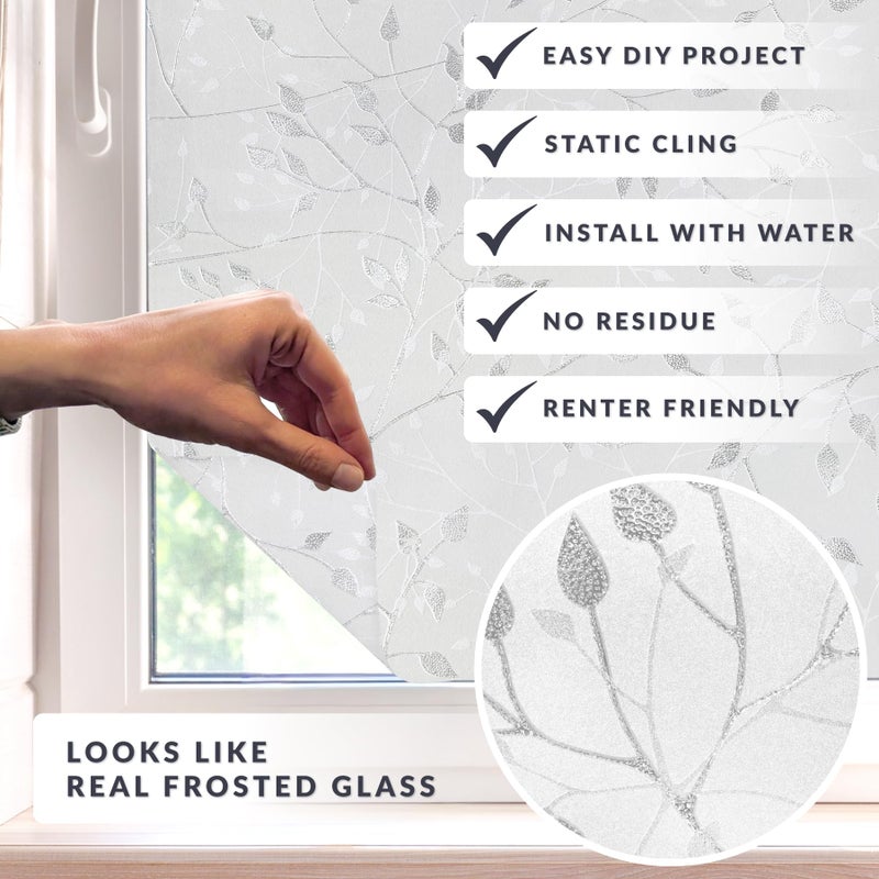 Artscape Canopy 36 x 72 Inch Window Film, Made in USA â€“ Provides Decorative Privacy, Non-Adhesive, Textured Glass Pattern, UV Protection, Easy to Apply and Removable. - Image 2