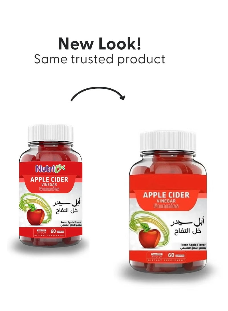 Nutri Apple Cider Vinegar Dietary Supplement Fresh Apple Flavor 60 Gummies 