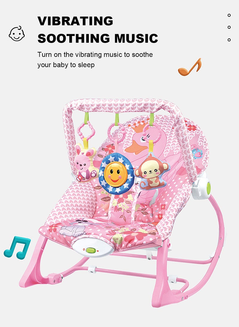 ما بيبي كرسي هزاز للأطفال متعدد الوظائف، كرسي هزاز للأطفال حديثي الولادة مزود بموسيقى ولعبة، يمكن الجلوس والاستلقاء، كرسي هزاز للأطفال - Image 2