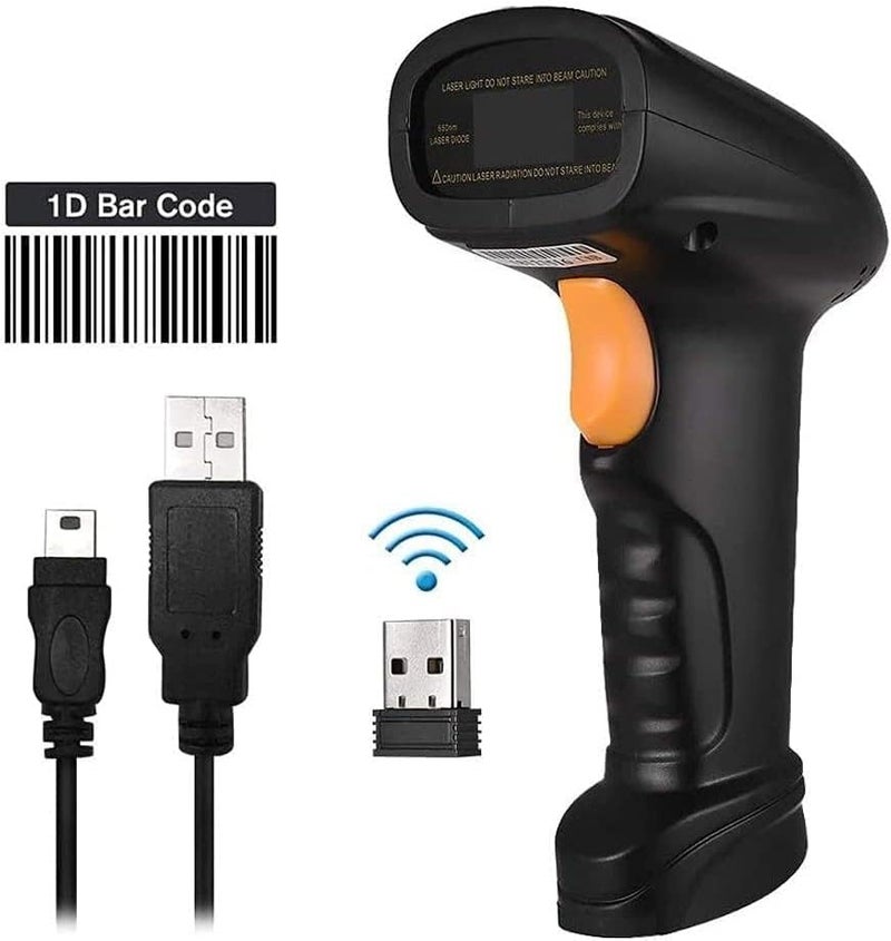 Barcode Scanner 2.4G Wireless Barcode Scanner & USB Wired Barcode Scanner, 1D Handheld Bar Code Reader for Supermarket, Convenience Store, Warehouse - Image 2
