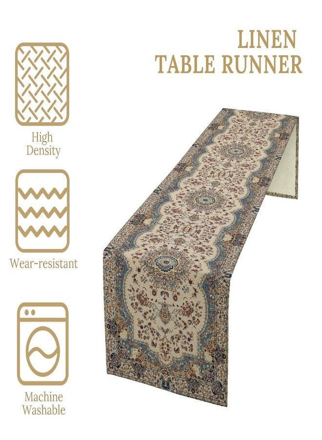Fblifil Boho Vintage French Table Runner,Retro Flower Rustic Country Style Floral Print Pattern for Home Kitchen Table Decor Dining Coffee Room Garden Party Decor 13x60in - Image 5