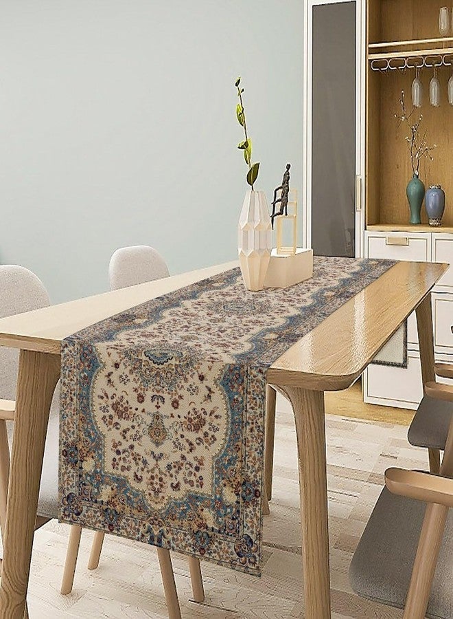 Fblifil Boho Vintage French Table Runner,Retro Flower Rustic Country Style Floral Print Pattern for Home Kitchen Table Decor Dining Coffee Room Garden Party Decor 13x60in - Image 2
