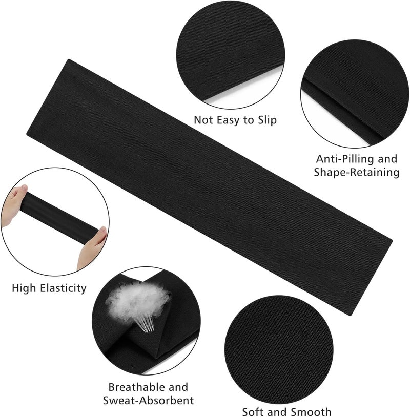 Demark 2-Pack Soft Fabric Stretchy Headbands for Women and Men - Black - Image 2