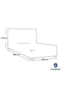 Homzmart Compressed wood, Sponge and Linen Super King Bed  115x180x200 cm - Blue  - Image 3