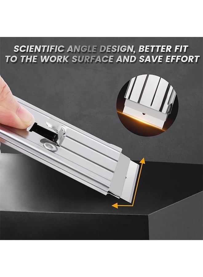 Razor Blade Scraper Tool Set, 1-Piece with 5 Replacement Blades - Window Cleaner, Glass Cooktop Tool, Paint Remover, Car Decal, Sticker, and Glue Remover (Silver) - Image 3
